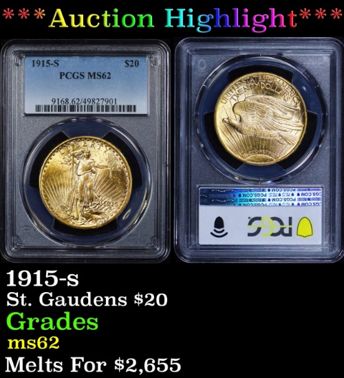 *Highlight* PCGS 1915-s Gold St. Gaudens Double Eagle $20 ms62 PCGS (fc)
