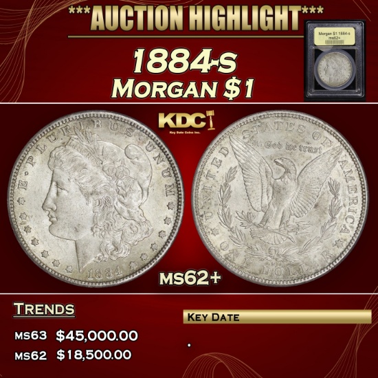 *Highlight* 1884-s Morgan Dollar $1 Select Unc USCG (fc)