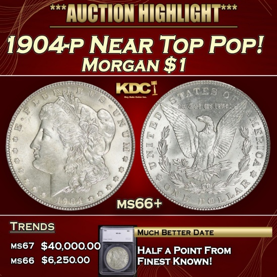 *Highlight* 1904-p Morgan Dollar Near Top Pop! $1 ms66+ SEGS (fc)