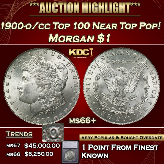 *Highlight* 1900-o/cc Top 100 Morgan Dollar Near Top Pop! $1 ms66+ SEGS (fc)