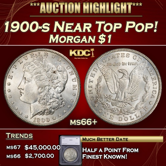 *Highlight* 1900-s Morgan Dollar Near Top Pop! $1 ms66+ SEGS (fc)