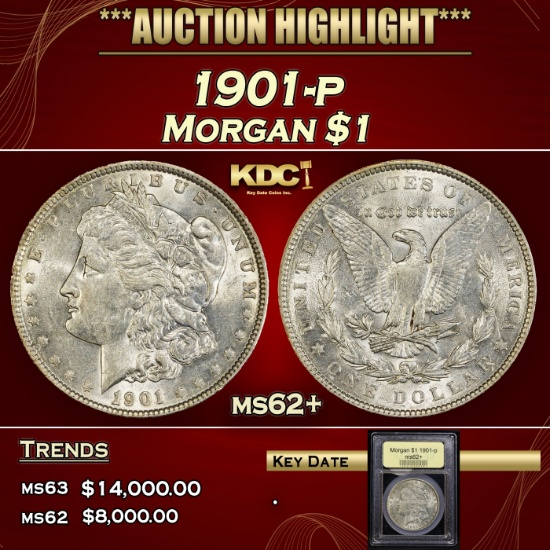 *Highlight* 1901-p Morgan Dollar $1 Select Unc USCG (fc)