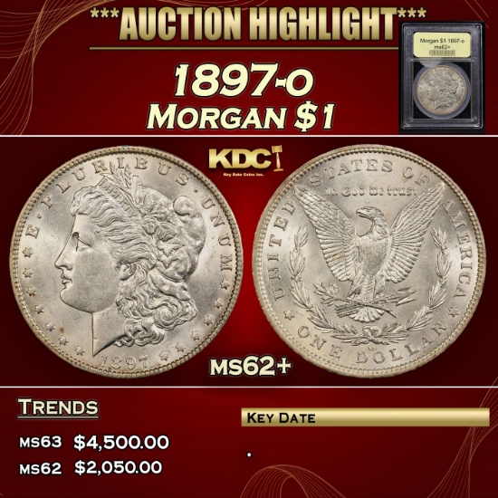 *Highlight* 1897-o Morgan Dollar $1 Select Unc USCG (fc)