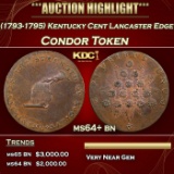 *Highlight* (1793-1795) Kentucky Cent Lancaster Edge Condor Token ms64+ bn SEGS (fc)