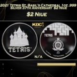 2021 Tetris St. Basil's Cathedral 1oz .999 Silver 37th Aniversary  $2 Niue Grades Ungraded