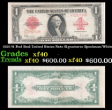 1923 $1 Red Seal United States Note Grades xf Signatures Speelman/White