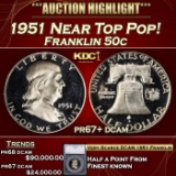 *Highlight* 1951 Proof Franklin Half Dollar Near Top Pop! 50c pr67+ dcam SEGS (fc)