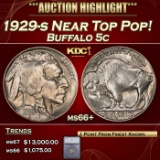 *Highlight* 1929-s Buffalo Nickel Near Top Pop! 5c ms66+ SEGS (fc)