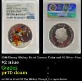 NGC  2016 Disney Mickey Band Concert Colorized $2 Silver Niue Proof pr70 dcam NGC