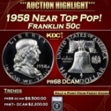 *Highlight* 1958 Proof Franklin Half Dollar Near Top Pop! 50c pr68 DCAM SEGS (fc)