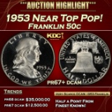*Highlight* 1953 Proof Franklin Half Dollar Near Top Pop! 50c pr67+ dcam SEGS (fc)