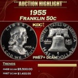 *Highlight* 1955 Proof Franklin Half Dollar 50c pr67+ dcam SEGS (fc)