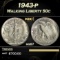 1943-p Walking Liberty Half Dollar 50c Grades GEM++ Unc