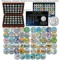 Complete 1999-2009 COLORIZED State Quarters 56-Coin Set in Cherry Wood Style Box