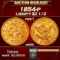 *Highlight* 1854-p Gold Liberty Quarter Eagle $2 1/2 Choice Unc USCG (fc)