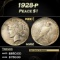 1928-p Peace Dollar $1 Grades Select Unc