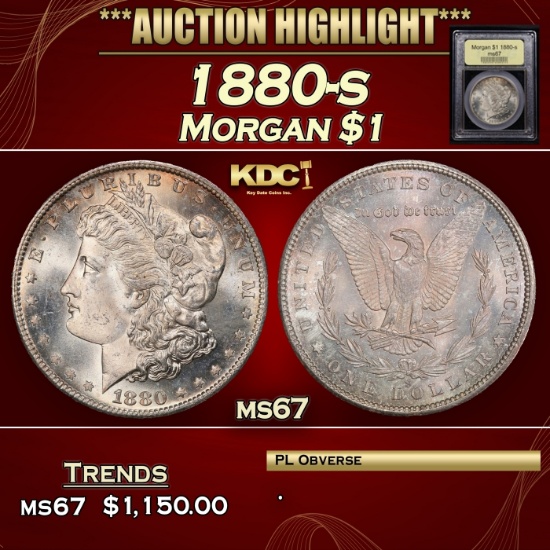 *Highlight* 1880-s Morgan Dollar $1 GEM++ Unc USCG (fc)