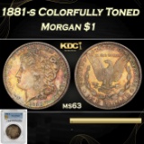 PCGS 1881-s Morgan Dollar Colorfully Toned $1 ms63 PCGS