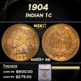 1904 Indian Cent 1c ms65+ rb SEGS