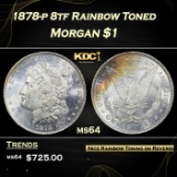1878-p 8tf Morgan Dollar Rainbow Toned $1 Grades Choice Unc