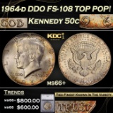 1964-d DDO Kennedy Half Dollar FS-108 50c ms66+ SEGS