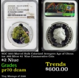 NGC NGC 2015 Marvel Hulk Colorized Avengers Age of Uitron 1oz .999 Silver $2  Niue Commerative Coin