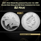 2021 Star Wars Millennium Falcon 1oz .999 Silver New Zealand $2 Niue Commerative Coin Grades Ungrade