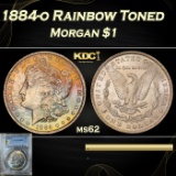 PCGS 1884-o Morgan Dollar Rainbow Toned $1 ms62 PCGS
