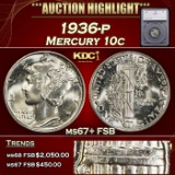 *Highlight* 1936-p Mercury Dime 10c ms67+ FSB SEGS (fc)