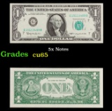 5x Consecutive 1963 $1 Green Seal Federal Reserve Notes Grades Gem CU