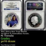 NGC NGC 2015-p Star Trek SPOCK 1oz Silver $1 Australlian Tuvalu Proof pr70 dcam NGC