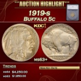 *Highlight* 1919-s Buffalo Nickel 5c ms63+ SEGS (fc)
