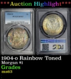 *Highlight* PCGS 1904-o Morgan Dollar Rainbow Toned $1 ms63 PCGS (fc)
