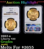*Highlight* NGC 1882-s Gold Liberty Double Eagle $20 ms60 NGC (fc)