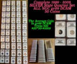 ***Major Highlight*** Complete 1999 - 2008 SILVER Quarter NGC pr69 Deep Cameo 50 State Quarter Set (