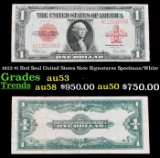 1923 $1 Red Seal United States Note Grades Select AU Signatures Speelman/White