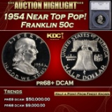 *Highlight* 1954 Proof Franklin Half Dollar Near Top Pop! 50c pr68+ DCAM SEGS (fc)