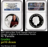 NGC NGC 2015-p Star Trek Captain Jean-Luc Picard 1 oz Silver $1 Australlian Tuvalu Proof pr70 dcam N