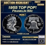 *Highlight* 1955 Proof Franklin Half Dollar TOP POP! 50c pr69 dcam SEGS (fc)