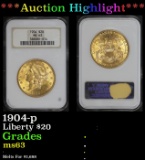 *Highlight* NGC 1904-p Gold Liberty Double Eagle $20 ms63 NGC (fc)