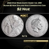 2022 Star Wars Darth Vader 1oz .999 Silver $2 New Zealand Niue Commerative Coin Grades Ungraded