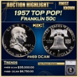 *Highlight* 1957 Proof Franklin Half Dollar TOP POP! 50c pr69 DCAM SEGS (fc)