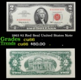 1963 $2 Red Seal United States Note Grades Gem+ CU