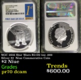 NGC NGC 2016 Star Wars R2-D2 1oz .999 Silver $2  Niue Commerative Coin Proof pr70 dcam NGC