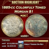 *Highlight* 1885-cc Morgan Dollar Colorfuly Toned $1 ms66+ SEGS (fc)