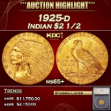 *Highlight* 1925-d Gold Indian Quarter Eagle $2 1/2 ms65+ SEGS (fc)