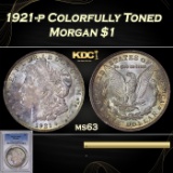 PCGS 1921-p Morgan Dollar Colorfully Toned $1 ms63 PCGS