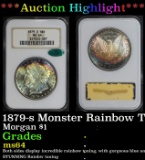 *Highlight* NGC 1879-s Morgan Dollar Monster Rainbow Toned $1 ms64 NGC (fc)