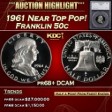 *Highlight* 1961 Proof Franklin Half Dollar Near Top Pop! 50c pr68+ DCAM SEGS (fc)