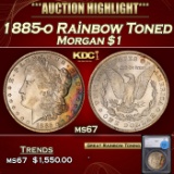 *Highlight* 1885-o Morgan Dollar Rainbow Toned $1 ms67 SEGS (fc)